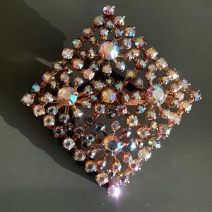 Vintage 1950 Statement Aurora Borealis Brooch